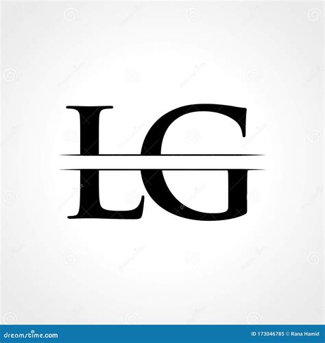 Initial LG Letter Logo Design Vector Template Abstract Black Letter LG