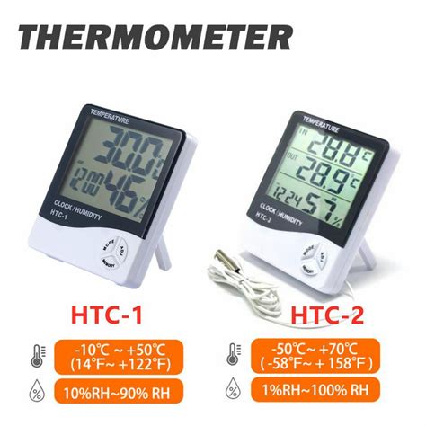 Jual Htc Thermometer Hygrometer Pengukur Suhu Humid Ruangan Kandang