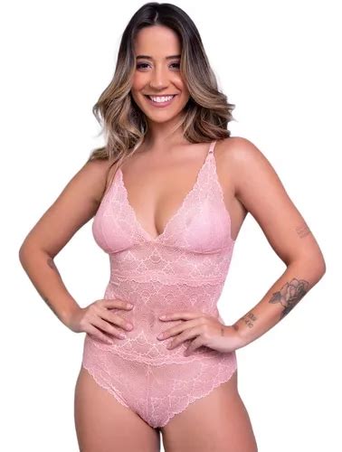 Body Renda Sensual Transparente Lingerie Feminino Bore Alcinha Blusa