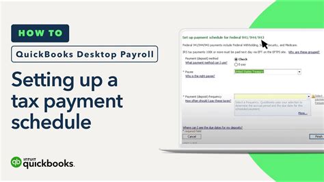 How To Set Up A Tax Payment Schedule In Quickbooks Desktop Payroll Youtube