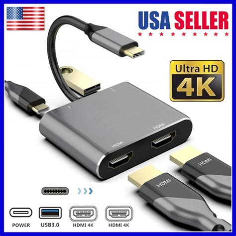 USB C To Dual HDMI Adapter 4K 60hz Selore S Global Type C To HDMI