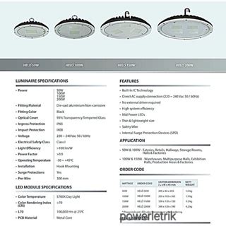 NIKKON DRACO HELO 50W 100W 150W 200W UFO LED HIGHBAY LIGHT 5700K