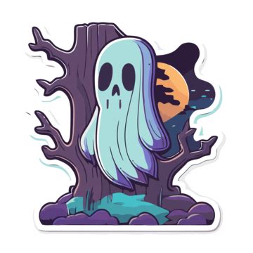 Cartoon Ghost Sticker Nnc Fhb Vector Ilustraci Clipart Png And