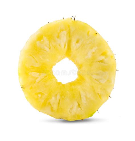 Pineapple Slice An Isolated Pineapple Ring On White Background Stock