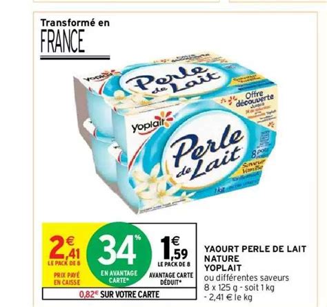 Promo Yaourt Perle De Lait Nature Yoplait chez Intermarché Hyper