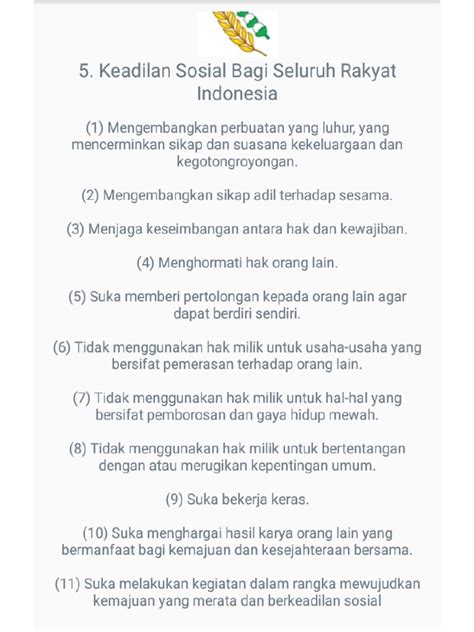 Butir Butir Pengamalan Sila Pancasila Pdf