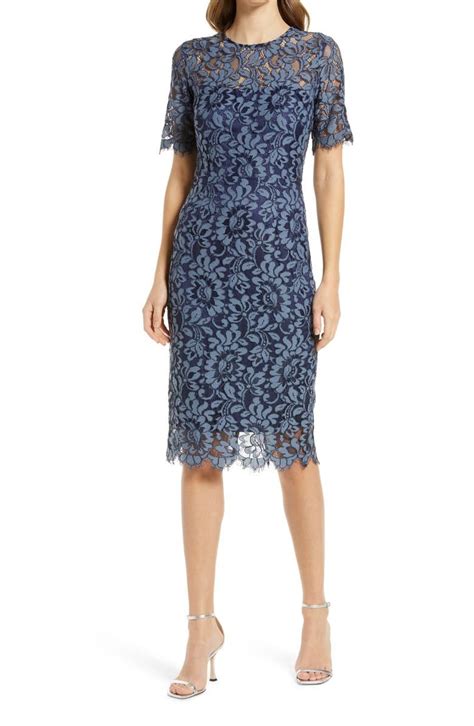 Eliza J Embroidered Lace Overlay Cocktail Dress Nordstrom