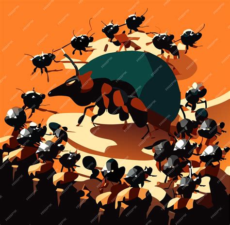 Premium Vector Natures Circle An Ant Colony Surrounding Their Prey