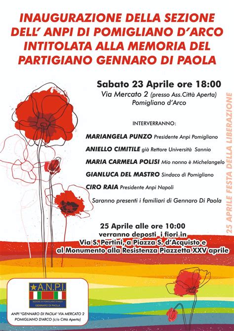 Inaugurazione Della Sede Anpi Di Pomigliano D Arco Intitolata Alla