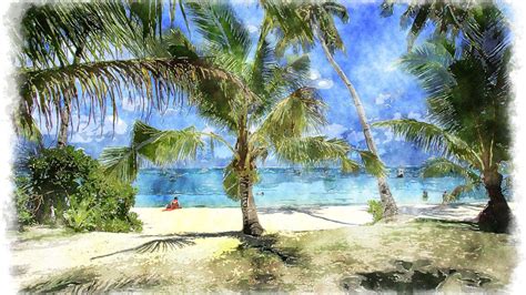 Beach Paintings Wallpapers Top Free Beach Paintings Backgrounds