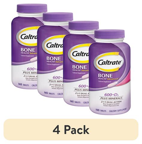 4 Pack Caltrate Bone Health Advanced 600 D3 Plus Minerals Calcium