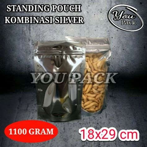 Jual Standing Pouch Foil Kombinasi Silver Gram Zipper Shopee