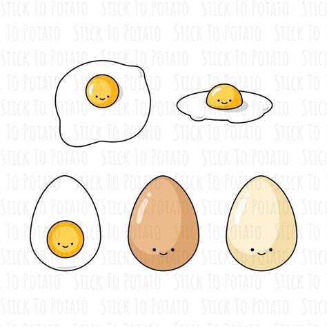 Clipart Kawaii Eggs Clipart Kawaii Egg Clipart Cute Egg Etsy Finland