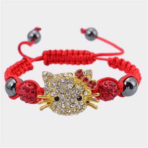 Hello Kitty Bracelet Gold Or Silver With Different Band Colors To