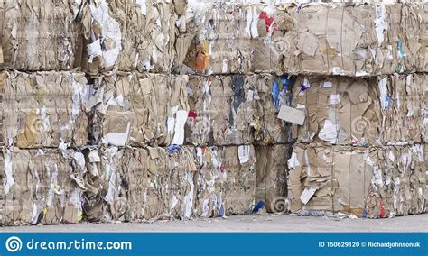 Paper Pulp Compressed Blocks At Recycle Plant Centre In China Stock