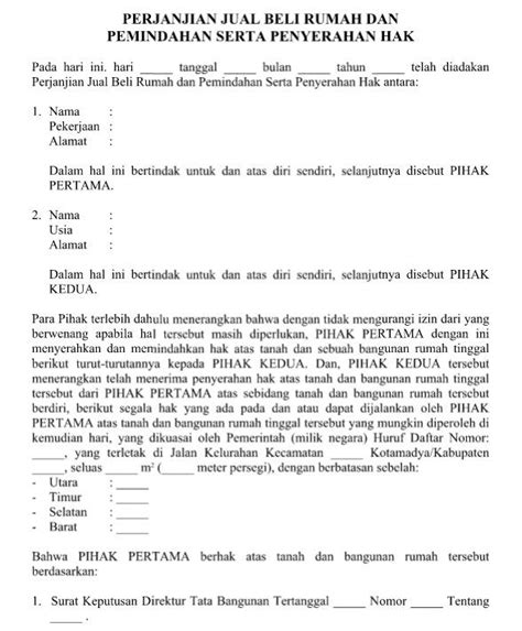 Detail Contoh Surat Serah Terima Rumah Koleksi Nomer