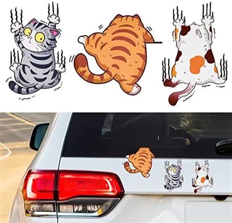 Uraqt Autoaufkleber Lustige Katze St Ck D Cartoon K Tzchen Sticker