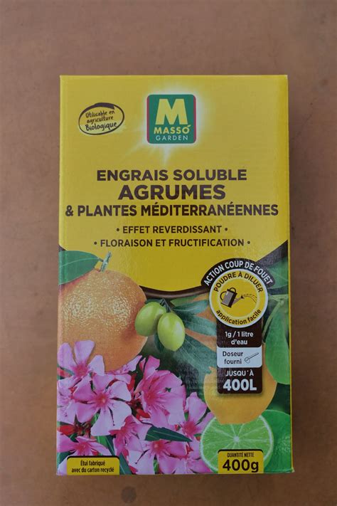 Engrais Agrumes Soluble 400g Masso Garden Jardi Pradel Jardinerie