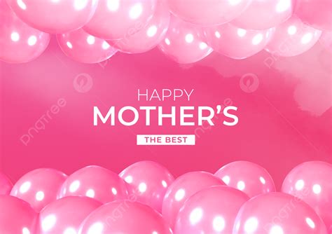 Happy Mothers Day Balloons Modern Beautiful Pink Template Template ...