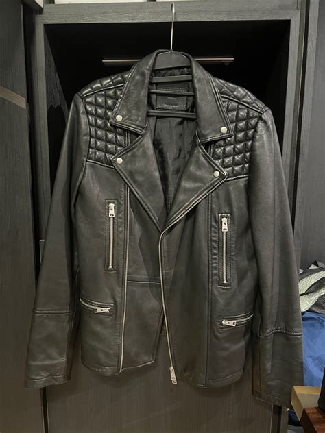 Allsaints Biker Leather Jacket Men S Fashion Coats Jackets And