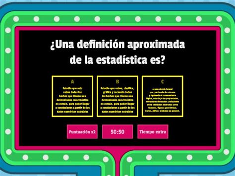 Conceptos Basicos De Estadistica Gameshow Quiz