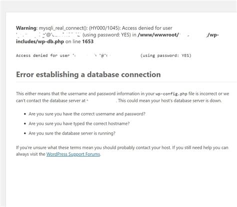 Warning Mysqli Real Connect Hy Access Denied Aapanel