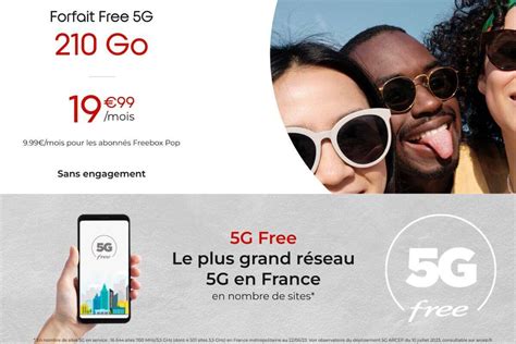 Forfait 5G Free illimité un Forfait 250 Go pour 19 99