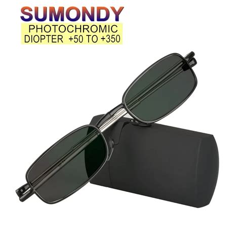 Sumondy Folding Photochromic Reading Glasses Sph 50 To 350 Men Women Foldable Presbyopic