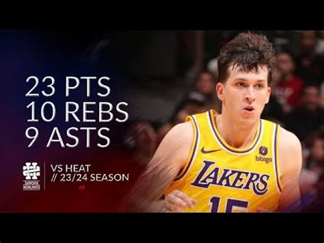 Austin Reaves Pts Rebs Asts Vs Heat Season Youtube