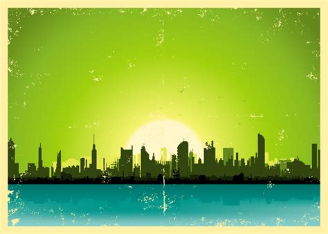 Grunge City Landscape - Download Free Vector Art, Stock Graphics & Images