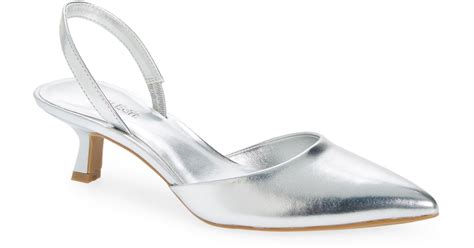 Open Edit Cammie Metallic Slingback Pump In White Lyst