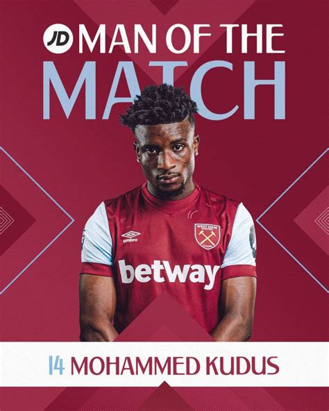 Mohammed Kudus Secures Man Of The Match Award In West Ham S Victory