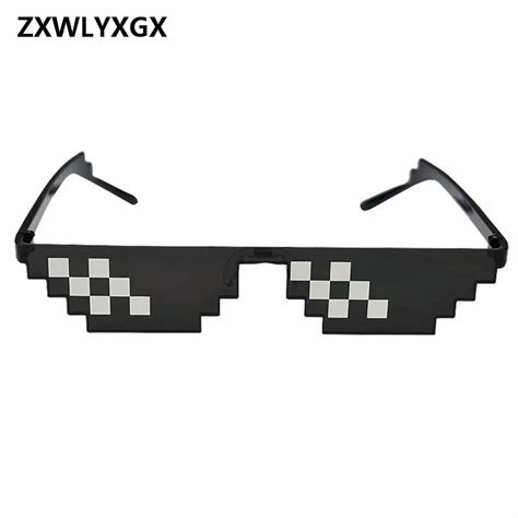 Zxwlyxgx Glasses 8 Bit Mlg Pixelated Sunglasses Men Women Brand Thug Life Party Eyeglasses