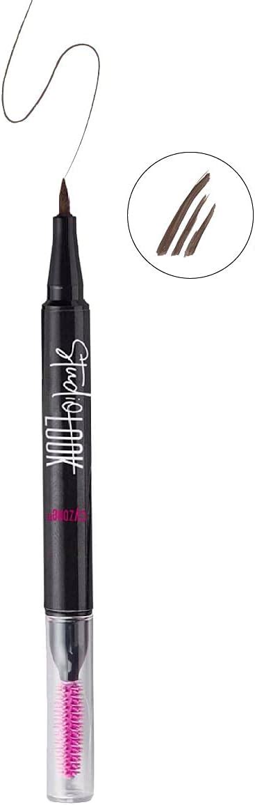 Delineador de cejas plumón 2 en 1 Wow Brow Studio Look DARK BROWN