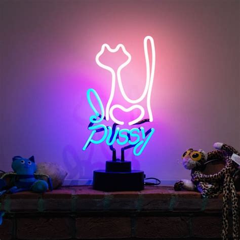 Custom Pussy Cat Desktop Neon Sign Custom Neon Signs Shop Neon