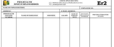 Philhealth Er Form Fill Out Printable Pdf Forms Online