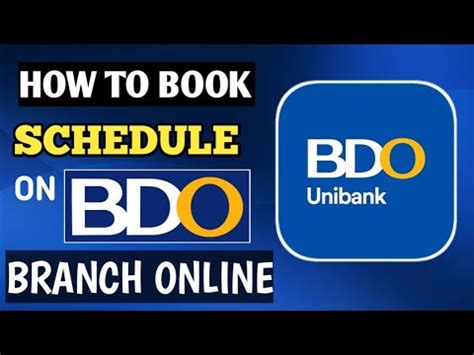 How To Book Schedule On Bdo Branch Book Appointment On Bdo Branch