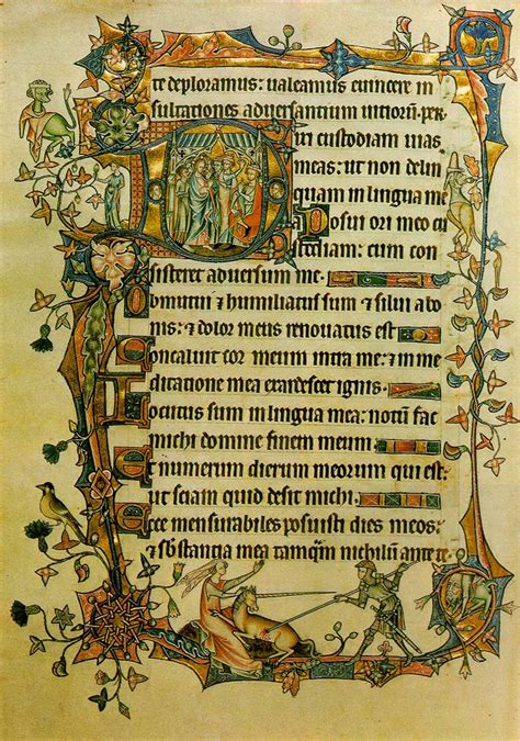 A Page From The Ormesby Psalter Early 14th Century Showing The Text