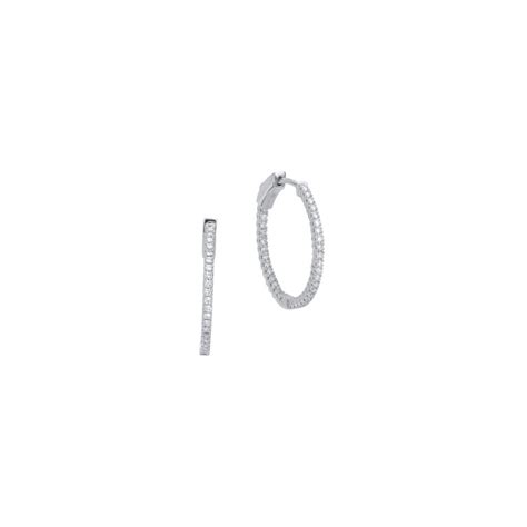 Luxle 052 Cts Pave Round Diamond Huggie Hoop Earrings In 18k White Gold For Sale At 1stdibs