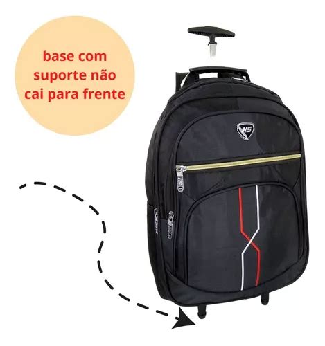 Mochila Carrinho Executiva Rodinha Escola Viagem Notebook