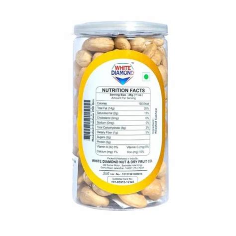 White Diamnod Salty Roasted Cashew Nut Packaging Size Grams At Rs