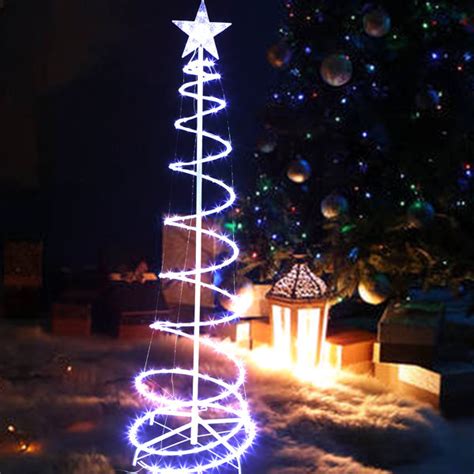 The Holiday Aisle® Light Up Cold White Christmas Spiral Tree For ...