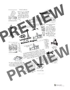 West Region Landmarks United States Booklet Grades 2-4 | TPT