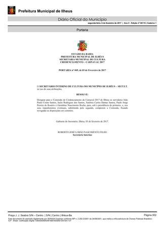 DIÁRIO OFICIAL DO MUNICÍPIO PDF