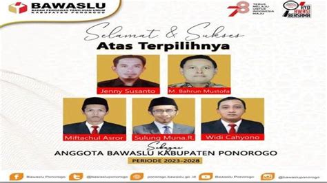 Anggota Bawaslu Ponorogo Untuk Pemilu Diumumkan Ada Wajah