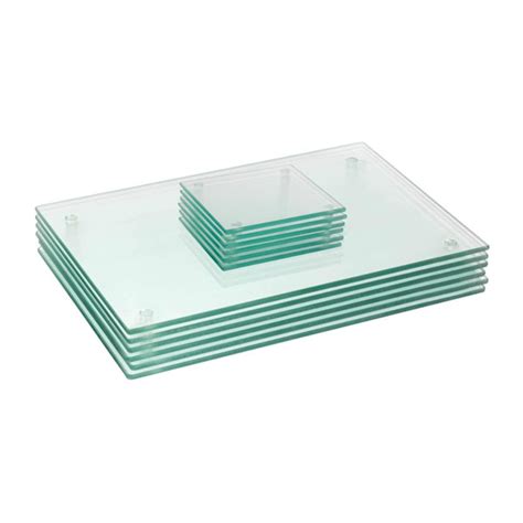 Harbour Housewares Glass Solid Colour Rectangular Placemats And Coaster