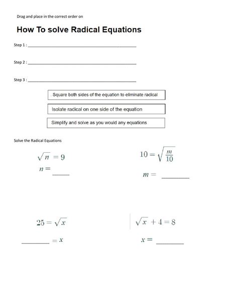 Radical Equations Part Worksheet Worksheets Library