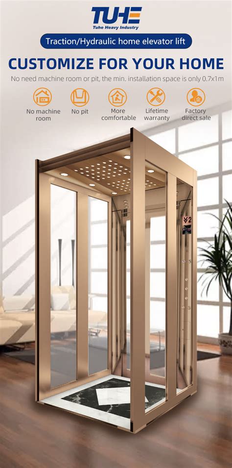 Directly Sale Home Lift Residential Small Elevator For 2 Person Tuhe Lift