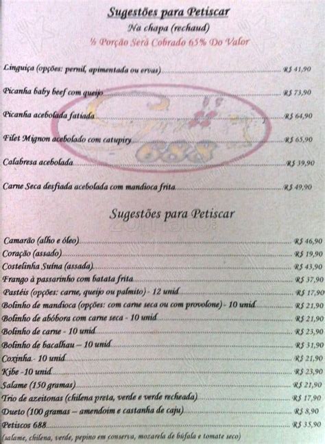 Menu Em Grill Restaurante S O Paulo