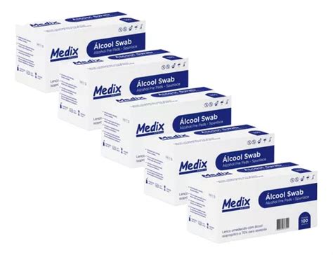 Kit 500 Álcool Swab Isopropílico 70 Lenço Umedecido Medix MercadoLivre